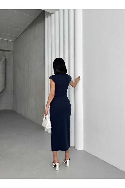 Butik Merrline Γυναικείο φόρεμα με λεπτομέρεια με κορδόνια με κουμπιά