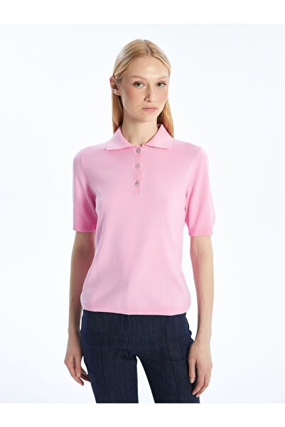 LC Waikiki Lcw Vision Pink Polo Neck Women's Knitwear Sweater