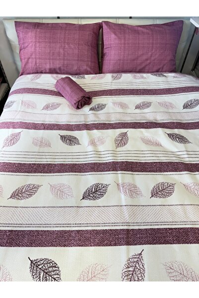 ŞENER HOME Leaf Patterned Sheet Elastic Single Pique Set
