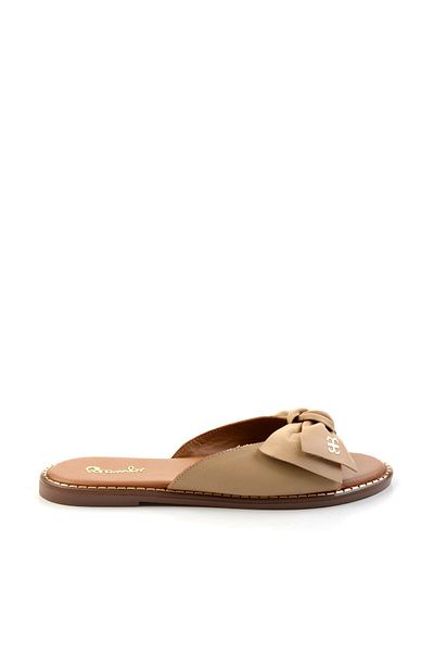 Bambi Nude Leather Women's Slippers K04507101803