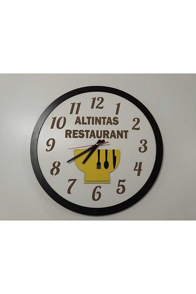 mrchediyesepeti Wall Clock with Custom Name Written on It for Restaurant Food Sector ***Work Place