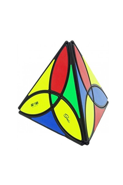 BV Cub Magic 3x3x3, QiYi Clover Pyraminx, Negru, 468CUB-1