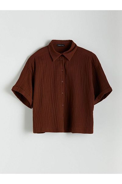 LC Waikiki Γυναικείο πουκάμισο LCWAIKIKI Classic Textured Oversize