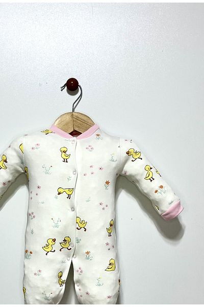 Kocaman Bebe Baby Girl Duck Printed Socks Jumpsuit