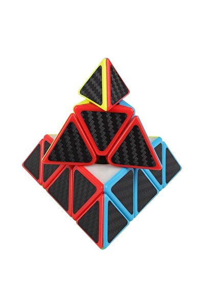 BV Cub Magic 3x3x3 Moyu MeiLong Pyraminx din fibră de carbon, Negru, 368CUB-1