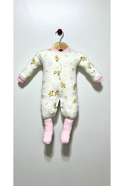 Kocaman Bebe Baby Girl Duck Printed Socks Jumpsuit