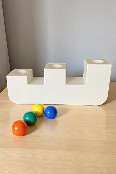 ERSE HOME 3 Bölmeli Beyaz Renk Beton Şamdan