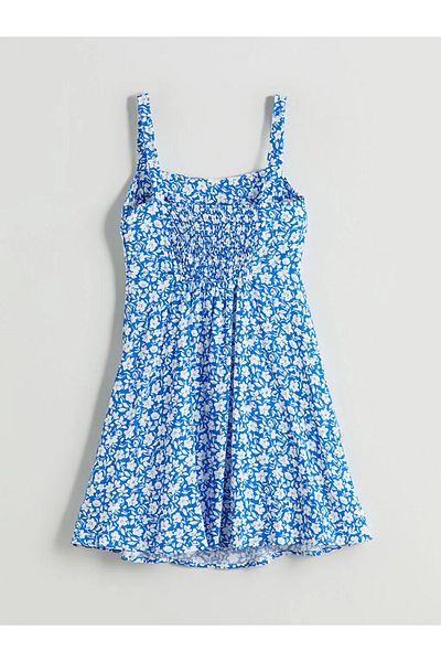 LC Waikiki Lcw Vision U-Neck Floral Strap Waist Mini Dress