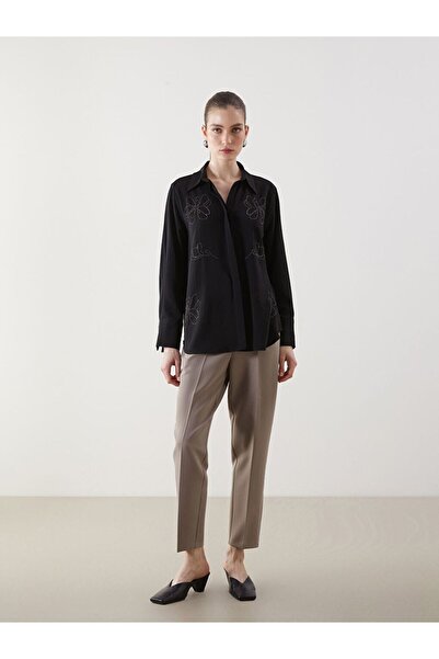 LC Waikiki Lcwaikiki Classic Black Loose Fit Women's Aerobin Shirt