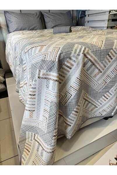 ŞENER HOME Meander Patterned Sheet Elastic Single Pique Set