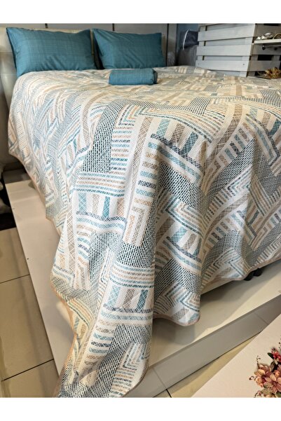 ŞENER HOME Meander Patterned Sheet Elastic Single Pique Set