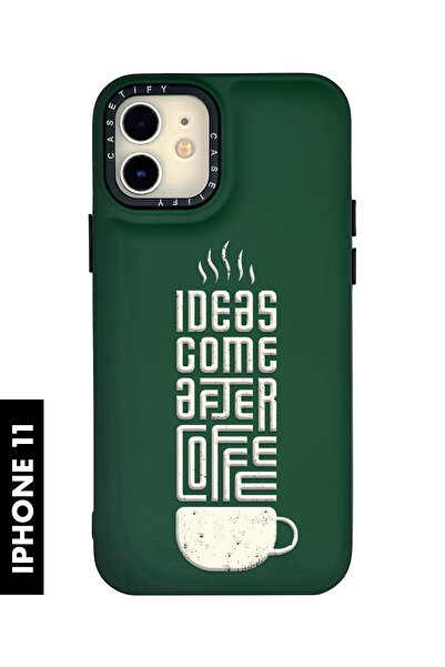 mooodcase iPhone 11 Uyumlu After Coffee Desenli Silikonlu Pillow Kılıf