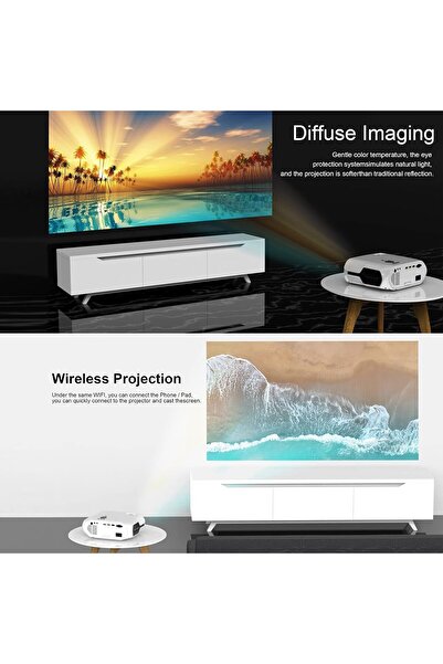 GÜMRÜK BEY GX 500 Taşınabilir Mini Projektör 1080P HD HDMI, USB, Depolama Kartı, AV, VGA, Akıllı Android Uyumlu