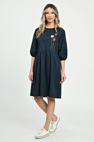 Eranthe Rochie Medie Dama V264, bleumarin pictata