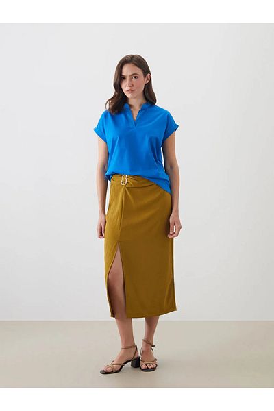 LC Waikiki Lcwaikiki Classic Green Waist Zipper Tight Fit Skirt