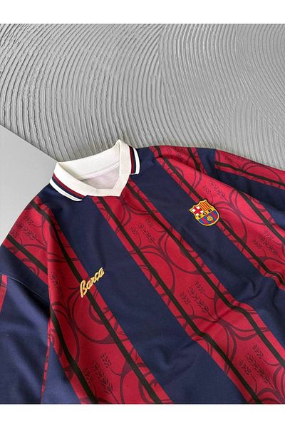 SENTİNEL WEAR Barça Embroidered Collar Retro T-Shirt