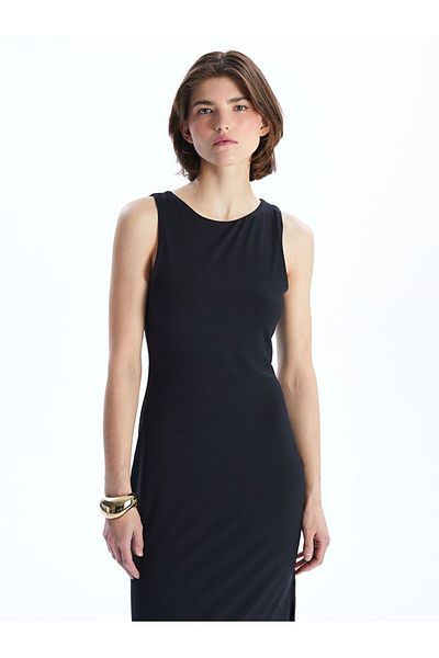 LC Waikiki Lcw Vision Crew Neck Crepe Dress