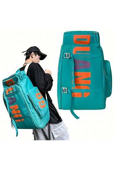zola Teenage backpack with skateboard holder, 55 L, waterproof, nylon, 60 x 30 x 20 cm, turquoise