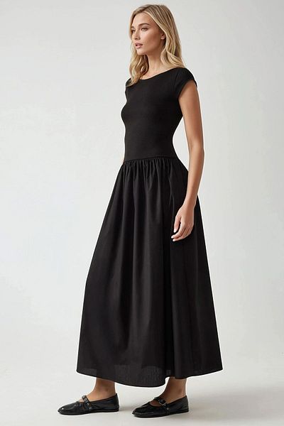 Hiccup Πλεκτό φόρεμα Kayak Collar A-Form Fit Maxi