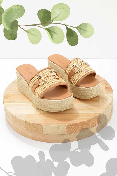 Bambi Γυναικείες Παντόφλες Beige Tan K04862501328