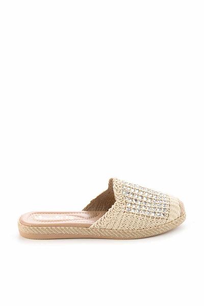 Bambi Beige Knitted Women's Slippers K04117012016