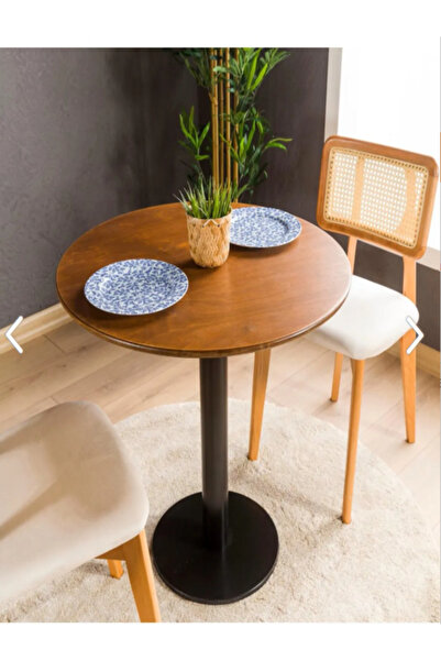 UMUTPARK METAL AYAKLI AHŞAP BİSTRO MUTFAK MASASI.