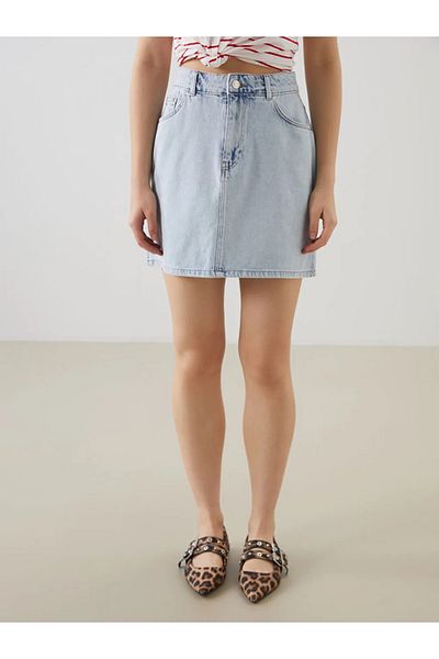 LC Waikiki Xside Blue Slim Fit Mini Jean Skirt