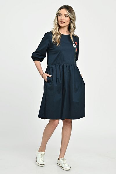 Eranthe Rochie Medie Dama V264, bleumarin pictata