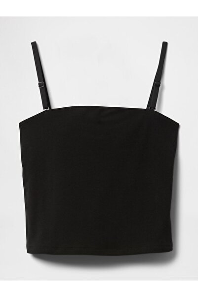 GAP Kadın Siyah CloseKnit Crop Üst