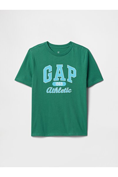 GAP Erkek Çocuk Koyu Yeşil Grafik Logo T-Shirt