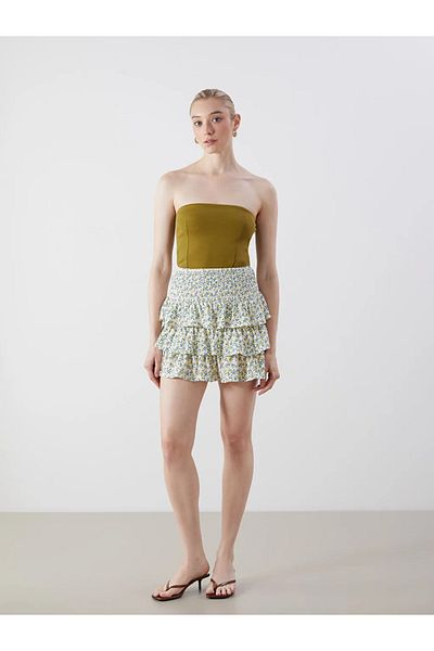 LC Waikiki Мини пола с флорален принт и еластична талия LCW Vision Sari