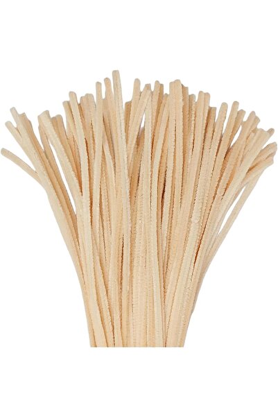 Hobialem Krem Renkli Şönil, 25 Adet Eğitici Şönil Seti, Tüylü Tel, 30 cm, Pel...