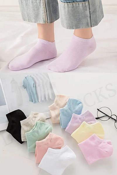 Limon Socks 10 Pairs of Cotton Combed Lycra Men's Women's Booties Socks