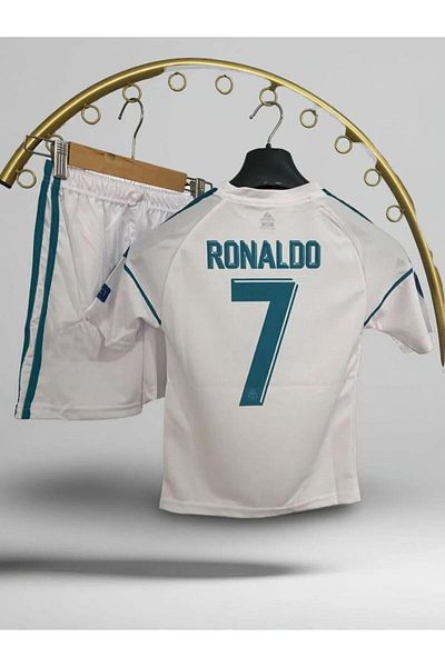 yenteks Copy - 2018 Season Champions League Cristiano Ronaldo Real. White Madrid. Jersey Set 4 Pieces