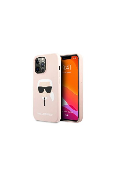 Karl Lagerfeld Husa iPhone 13 Pro Silicon Karl's Head Roz Deschis
