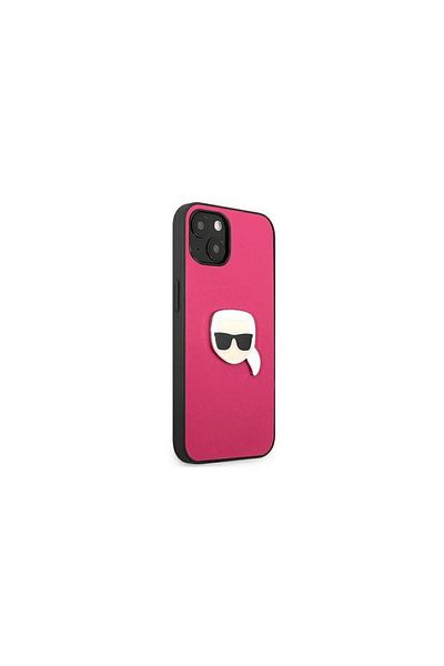 Karl Lagerfeld Husa iPhone 13 Karl Lagerfeld Leather Karl Head Roz