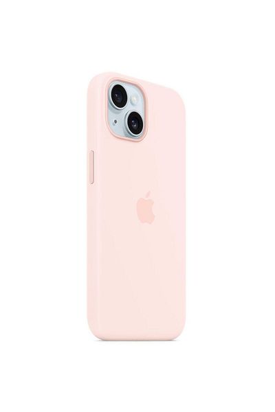 Apple Husa Originala Silicon iPhone 15 Plus, MagSafe, Light Pink