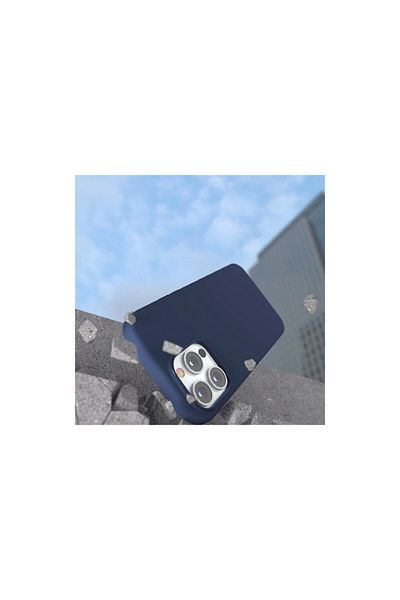 Devia Husa Iphone 14 Pro Nature Series Silicone Magnetic Navy Blue