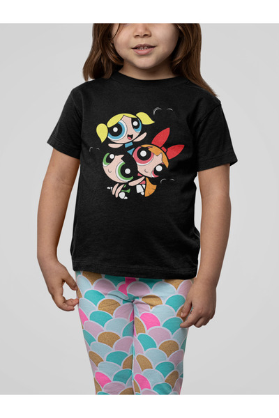 SEVBANO Tricou pentru copii unisex cu desene animate Power Puff Girls (vârsta...