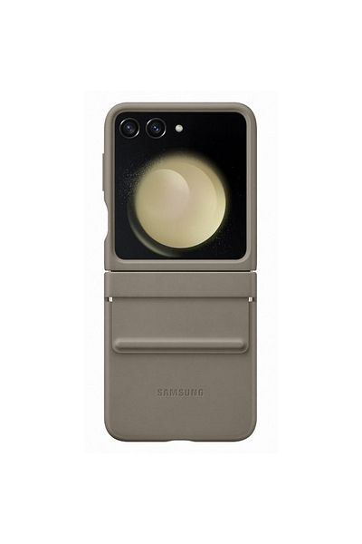 Samsung Husa Originala Flap Leather Cover Galaxy Z Flip5 Etoupe