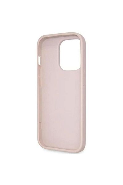 Guess Husa Pu 4g Strass Triangle Metal Logo With Crossbody Strap Iphone 15 Pro Max Pink