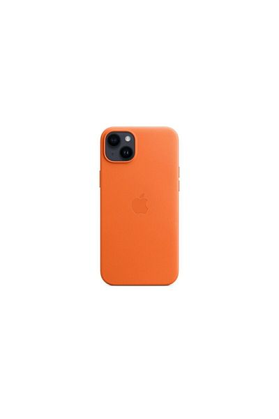 Apple Husa Originala iPhone 14 Plus Leather, MagSafe, Orange