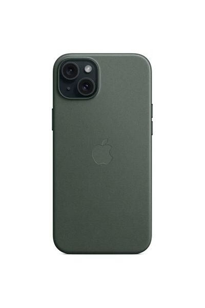 Apple Husa Originala FineWoven iPhone 15 Plus, MagSafe, Evergreen