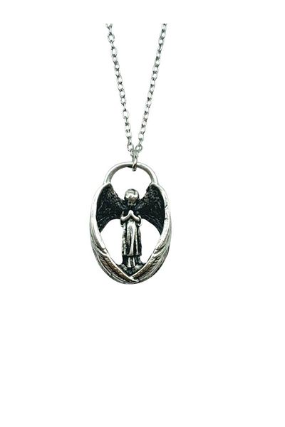 Herşey Nota Guardian Angel Figured Unisex Necklace – Guardian Spirit Themed Accessory with 60 cm Chain