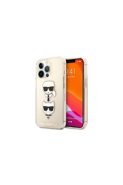 Karl Lagerfeld Husa Iphone 13 Glitter Karl's & Choupette Auriu
