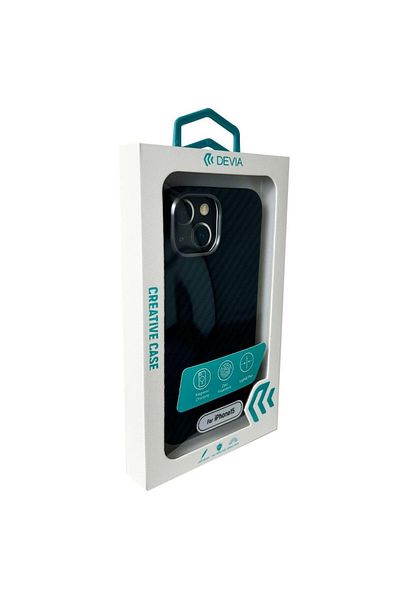 Devia Ultra-Thin Carbon Fiber Magnetic iPhone 15 Case Black