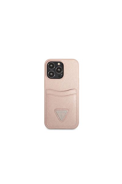 Guess Case Iphone 13 Pro Saffiano Double Card Pink
