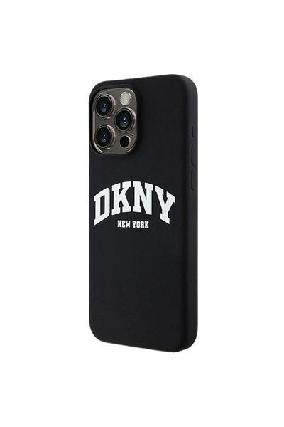 Dkny Case Liquid Silicone White Printed Logo MagSafe iPhone 14 Pro Max Black