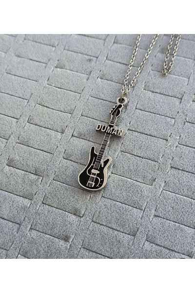 Herşey Nota Smoke Band Inspired Guitar Figured Unisex Necklace – Rock Style Jewelry with 60cm Chain Product Description: