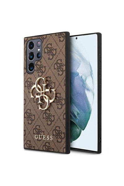 Guess Pu 4g Metal Logo Samsung Galaxy S23 Ultra Brown Case